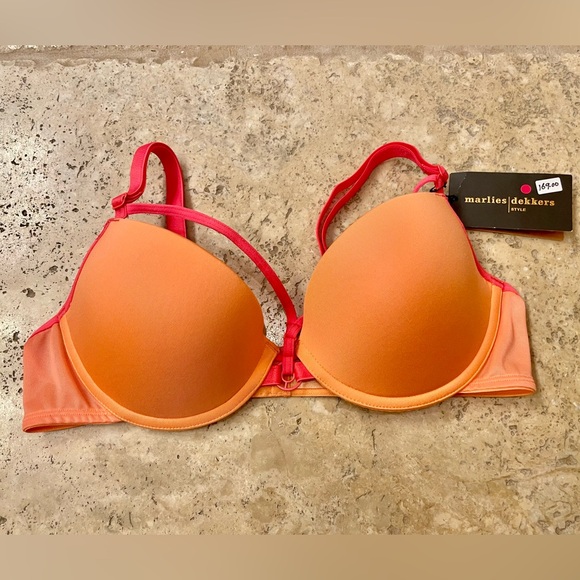 Marlies Dekkers 34B orange pushup bra 75B bra sale Halloween barstar lingerie - Picture 2 of 6